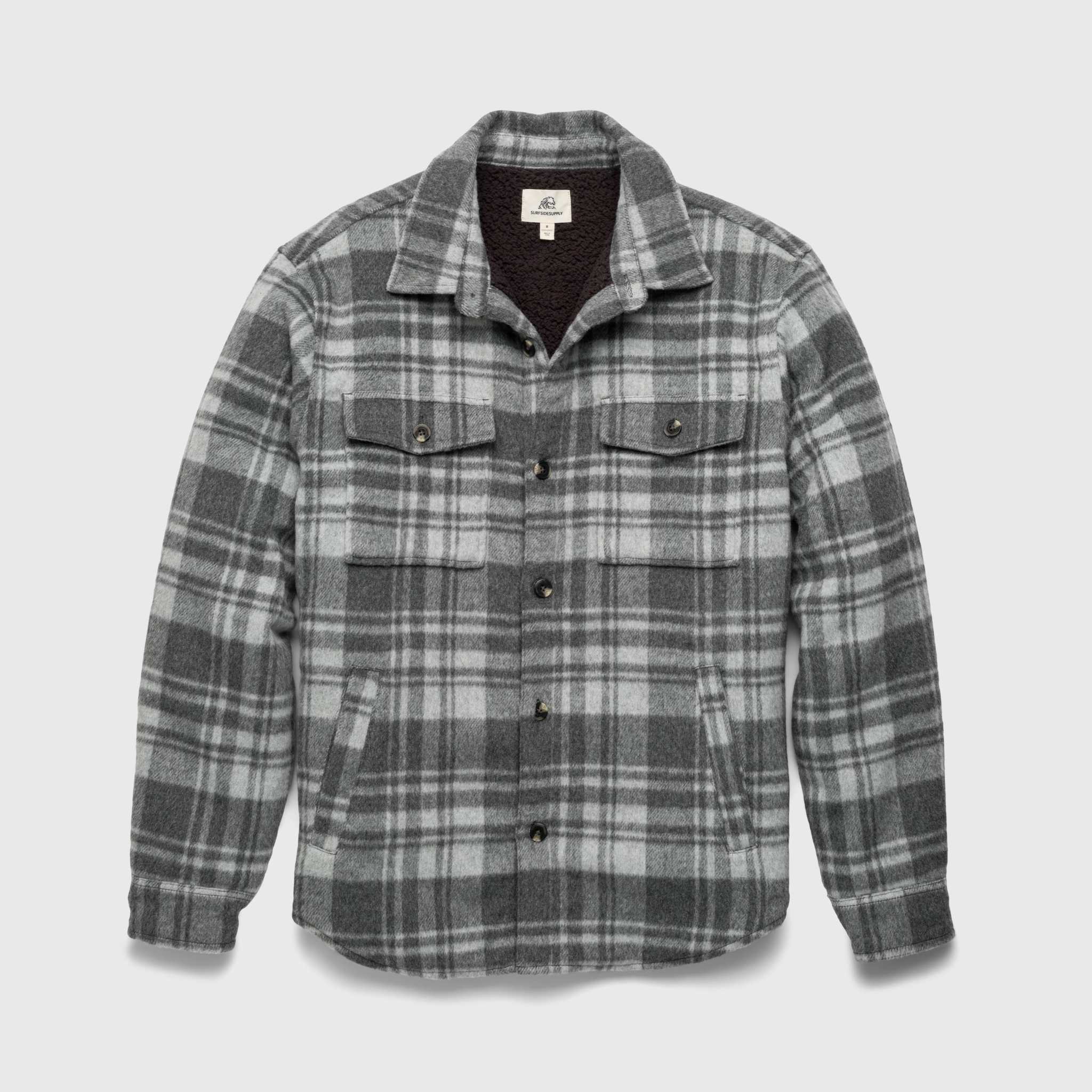 Skip Sherpa Shirt Jacket - Grey Combo