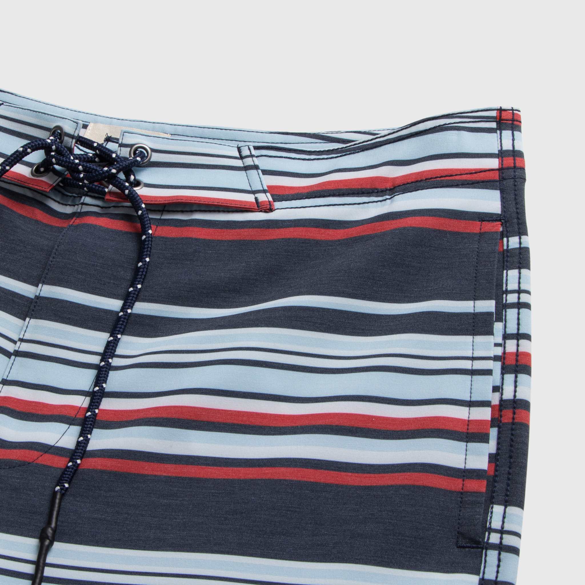 Duke 7.25” Stripe Boardshort - Navy Combo
