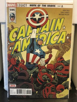 Captain America #695 Cover A W/ Iron Man Marvel Value Stamp Waid Legacy Comics