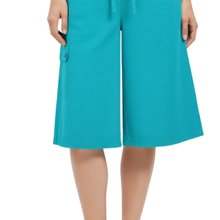 Women's 100% Calcutta Cotton Split Skirt Culottes with Cargo Pockets