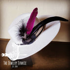 Black Howlite and Magenta Feather
