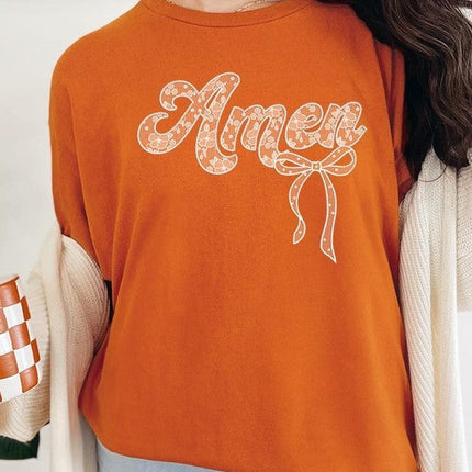 Amen Lace Graphic Plus Heavy Cotton Tee