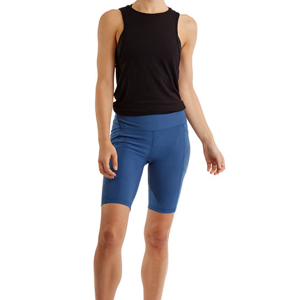 Turtle Bay New York Women's Compressed Double Knit Cycle Shorts in Polyester Blend Fabric with Side Phone Pockets