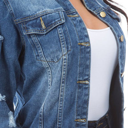WOMEN FASHION DENIM TRUCKER JACKET