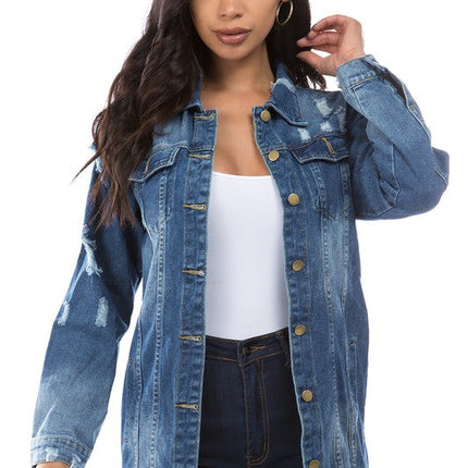 WOMEN FASHION DENIM TRUCKER JACKET