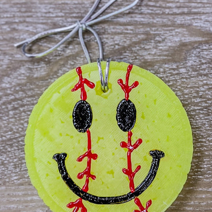 Softball Smiley Car Freshie
