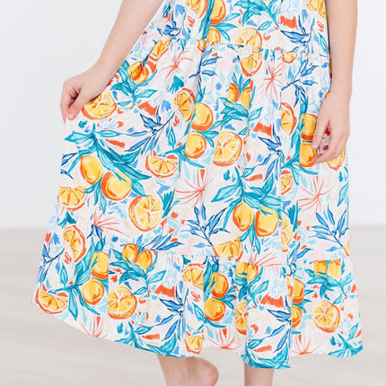 SALE Tropical Summer Ruffle Maxi Dress