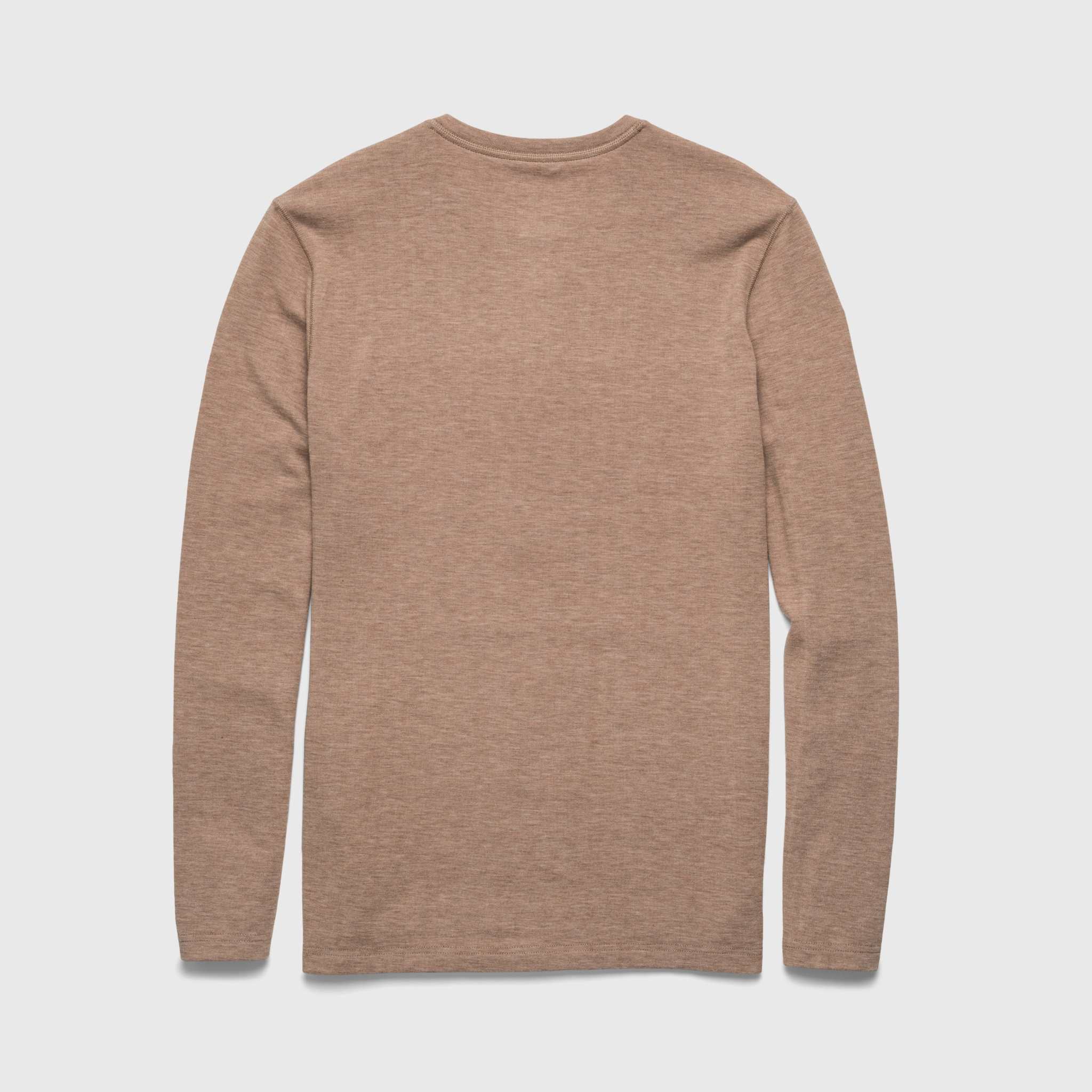 Sean Ultra Soft Classic Henley - Camel Heather