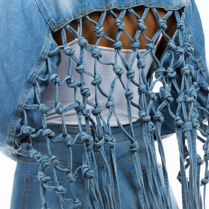 WOMEN FASHION DENIM CROP JACKET