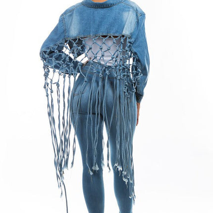 WOMEN FASHION DENIM CROP JACKET