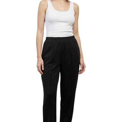 Womens Classic Poly Knit Pants - Pull On Slacks with Elastic Waist
