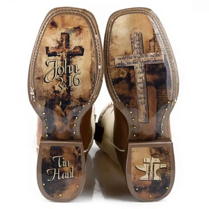 Tin Haul Show Of Faith/Fellowship - Men's Leather Cowboy Boot