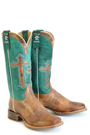 Tin Haul Crucifix - Women's Leather Cowgirl Boot
