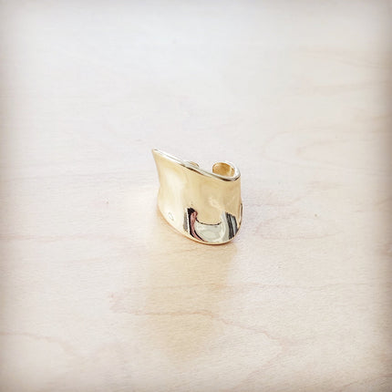 **Gold Electroplate Asymetrical Cuff Ring 012a2