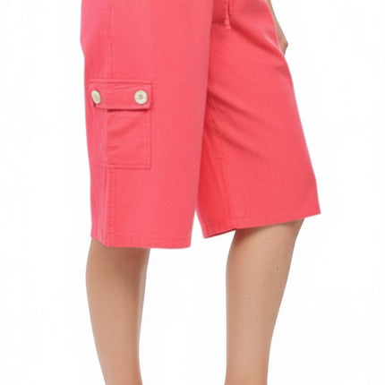 Women's 100% Calcutta Cotton Split Skirt Culottes with Cargo Pockets