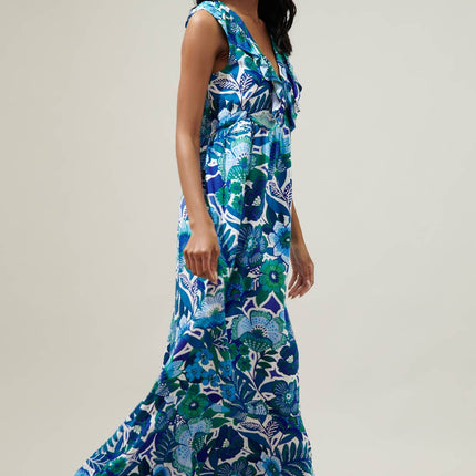 Deep Blue Floral Dress