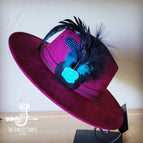 Marabou Blue Spotted Feather & Turquoise Slab