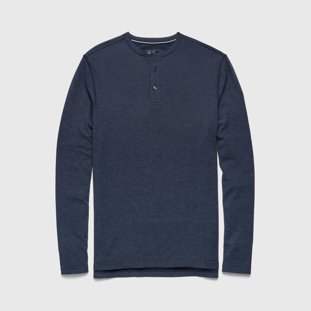 Sean Ultra Soft Classic Henley - Navy Heather
