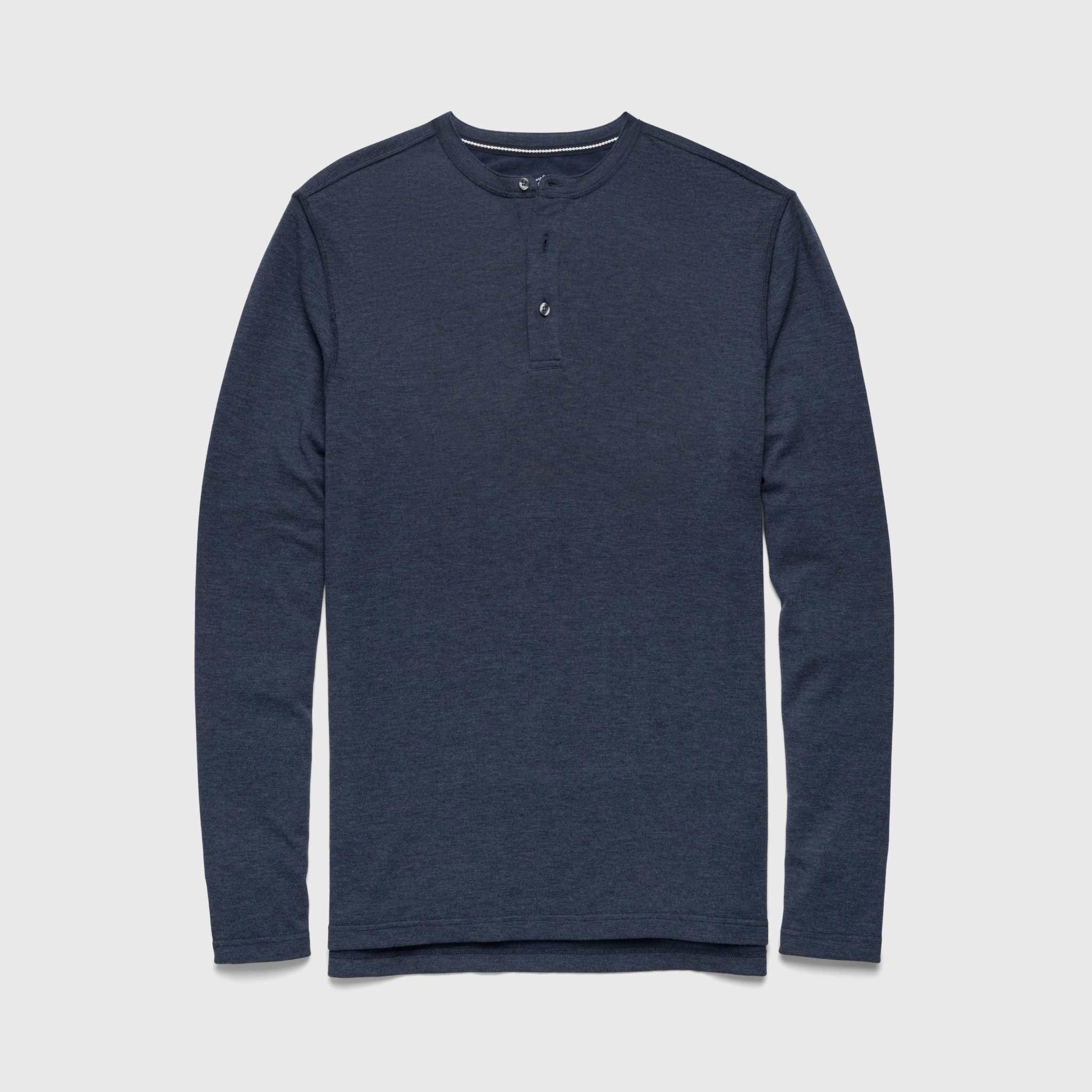 Sean Ultra Soft Classic Henley - Navy Heather