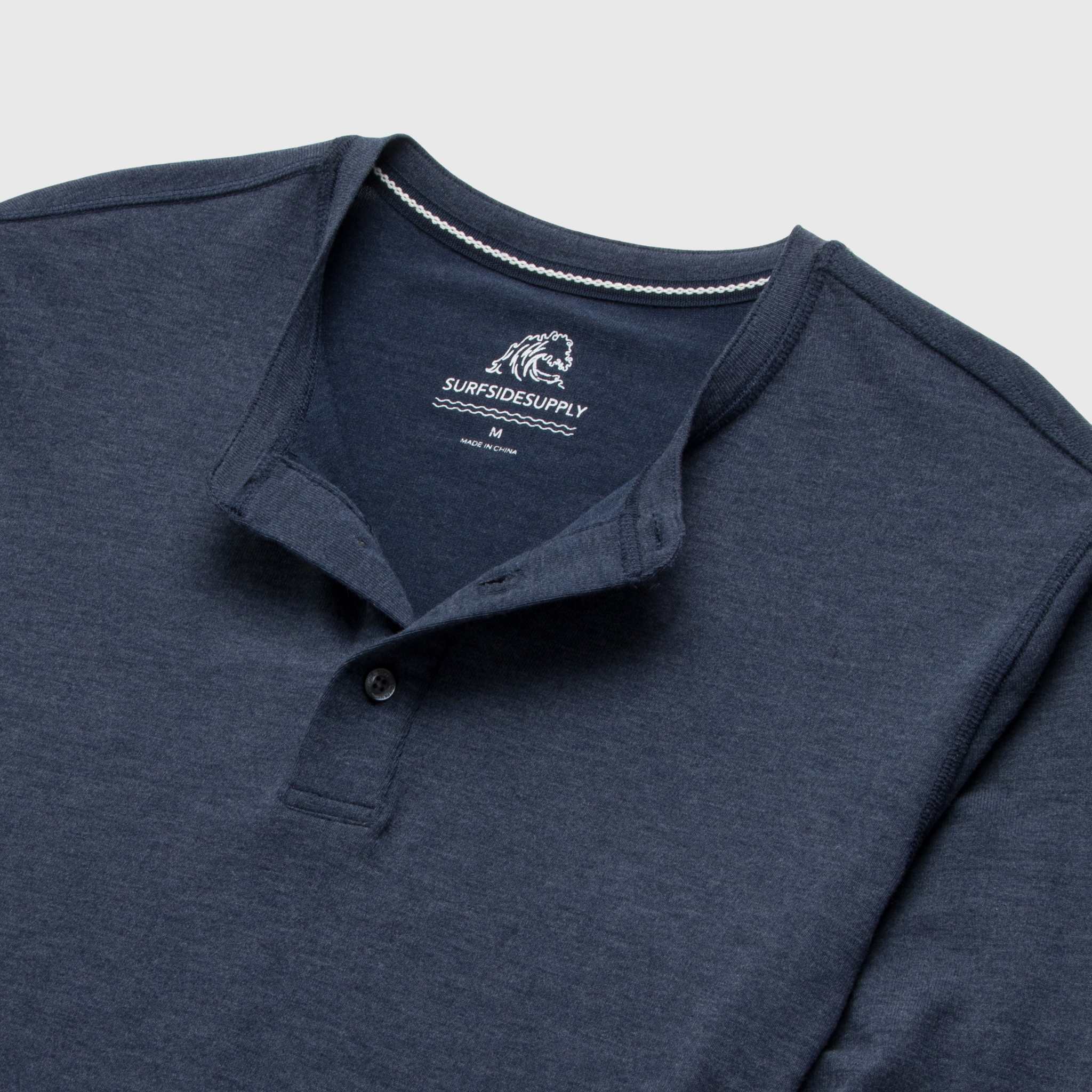 Sean Ultra Soft Classic Henley - Navy Heather
