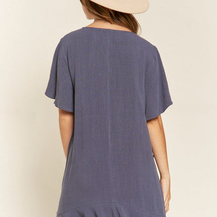 TIERED RUFFLE MINI DRESS