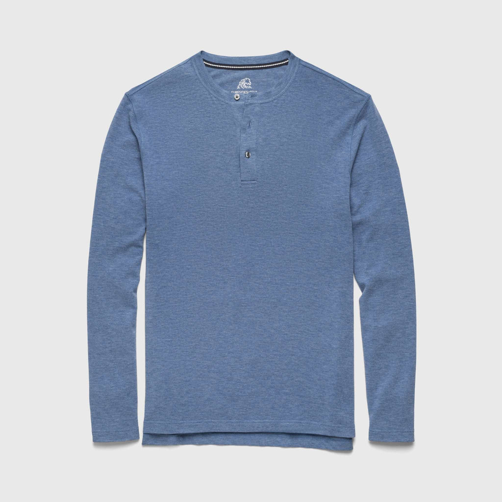 Sean Ultra Soft Classic Henley - Blue Heather