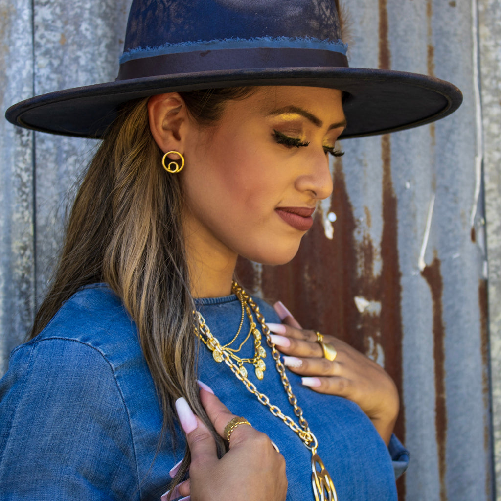 Matte Gold Double Circle Earrings 200g