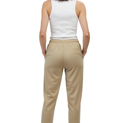 Womens Classic Poly Knit Pants - Pull On Slacks with Elastic Waist