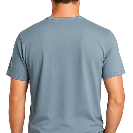 Men's Short Sleeve Henley Relaxed Fit Shirt with Pocket