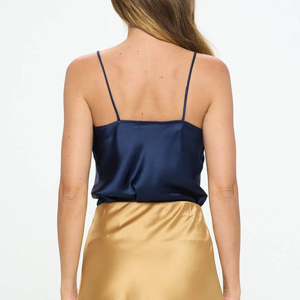 Navy Satin Cami