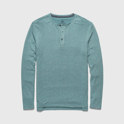 Sean Ultra Soft Classic Henley - Aqua Heather