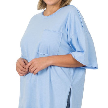 Plus Row Edge High-Low Hem Box Top