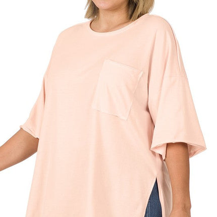 Plus Row Edge High-Low Hem Box Top