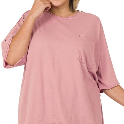 Plus Row Edge High-Low Hem Box Top