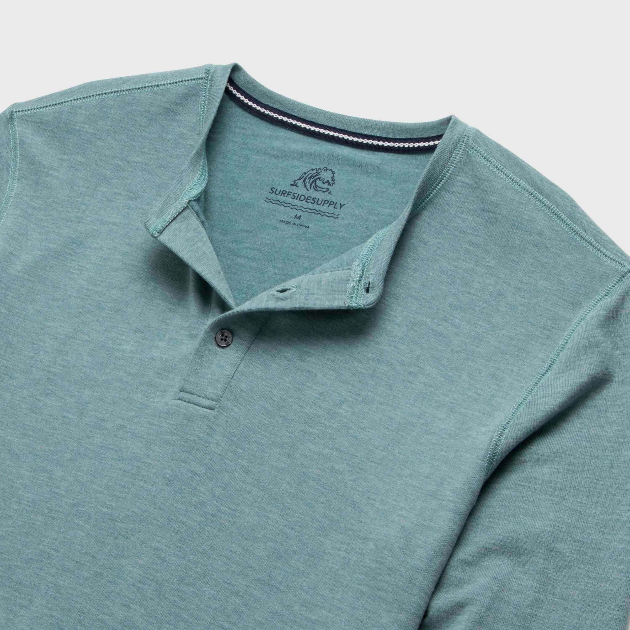 Sean Ultra Soft Classic Henley - Aqua Heather
