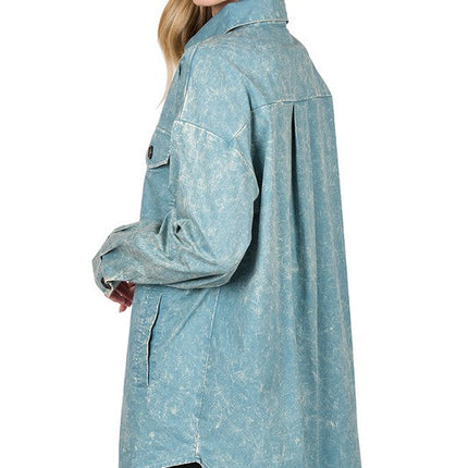 Premium Cotton Woven Vintage Washed Shacket