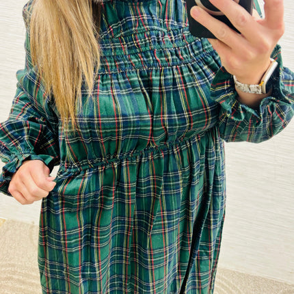Green Plaid Holiday Dress