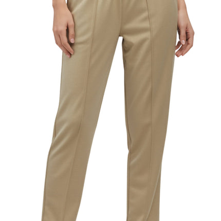 Womens Classic Poly Knit Pants - Pull On Slacks with Elastic Waist