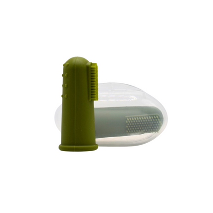 Finger Toothbrushes // Mustard & Army Green