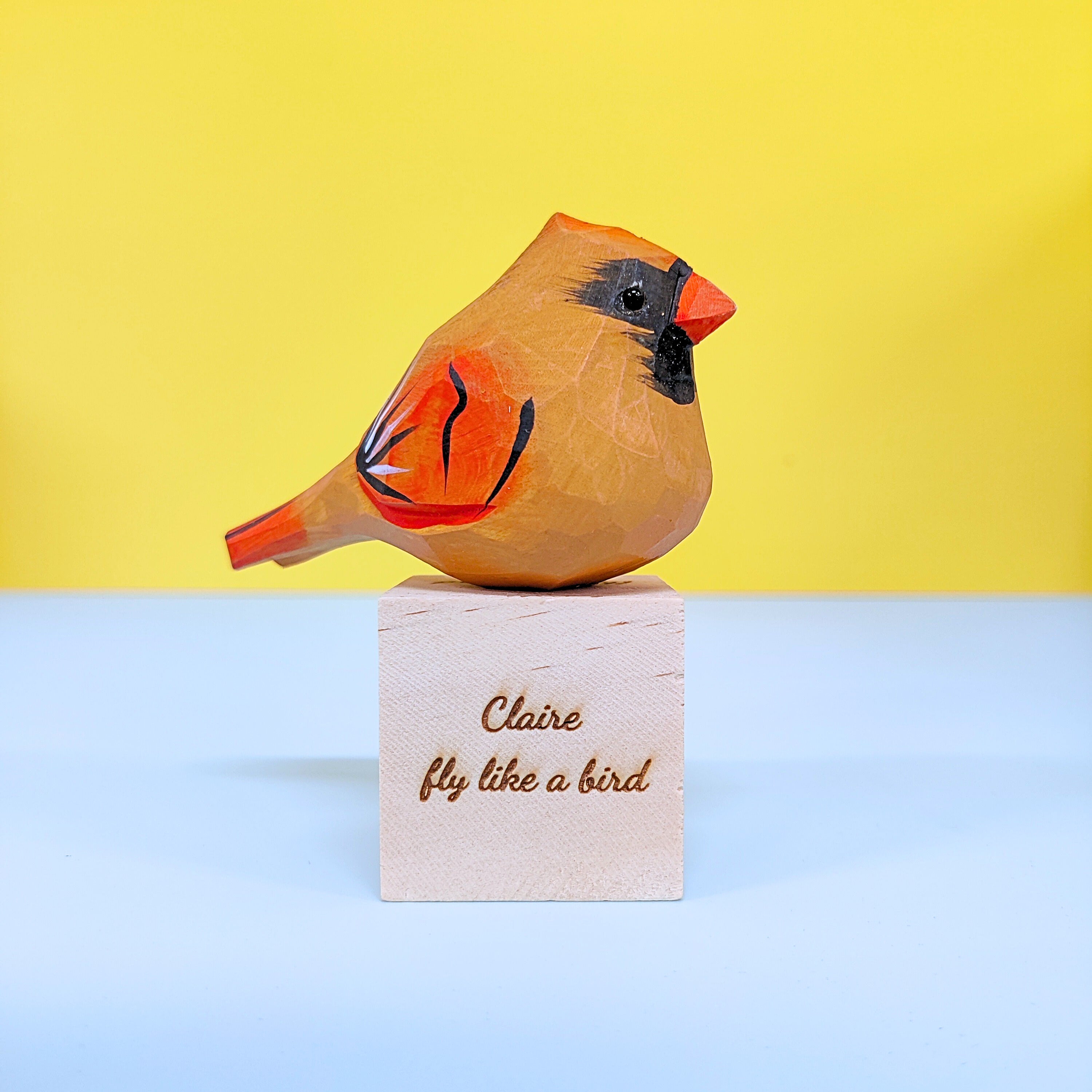Hand Carved Cardinal Bird, Unique Gift for Loved Ones