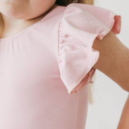 Vintage Pink S/S Flutter Sleeve Leotard
