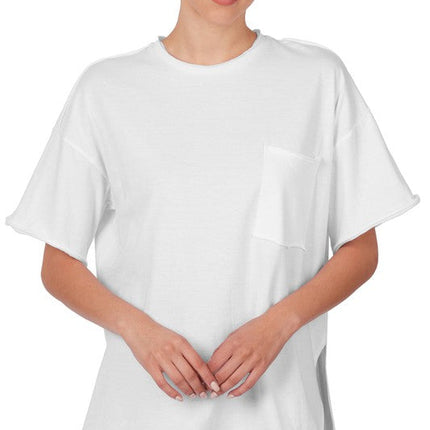 Raw Edge Hi-Low Hem Box Top
