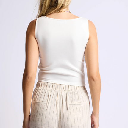 Ivory Square Neck Tank Top