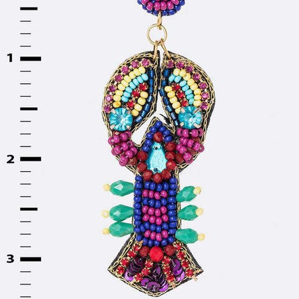 Mix Beads Crawfish Iconic Earrings