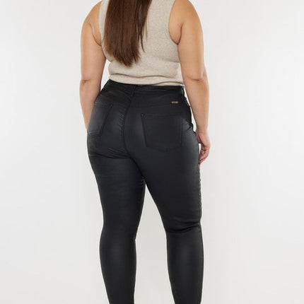 Plus High Rise Coated Ankle Skinny Jeans