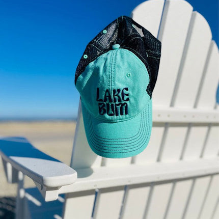 New Logo Curvy Lake Bum Embroidered Trucker Hat