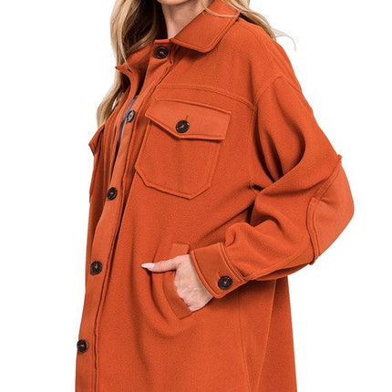 Oversized Basic Fleece Shacket