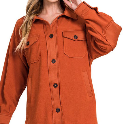 Oversized Basic Fleece Shacket