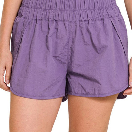 Windbreaker Smocked Waistband Running Shorts