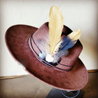 White Turquoise Black Leather Gold Feather